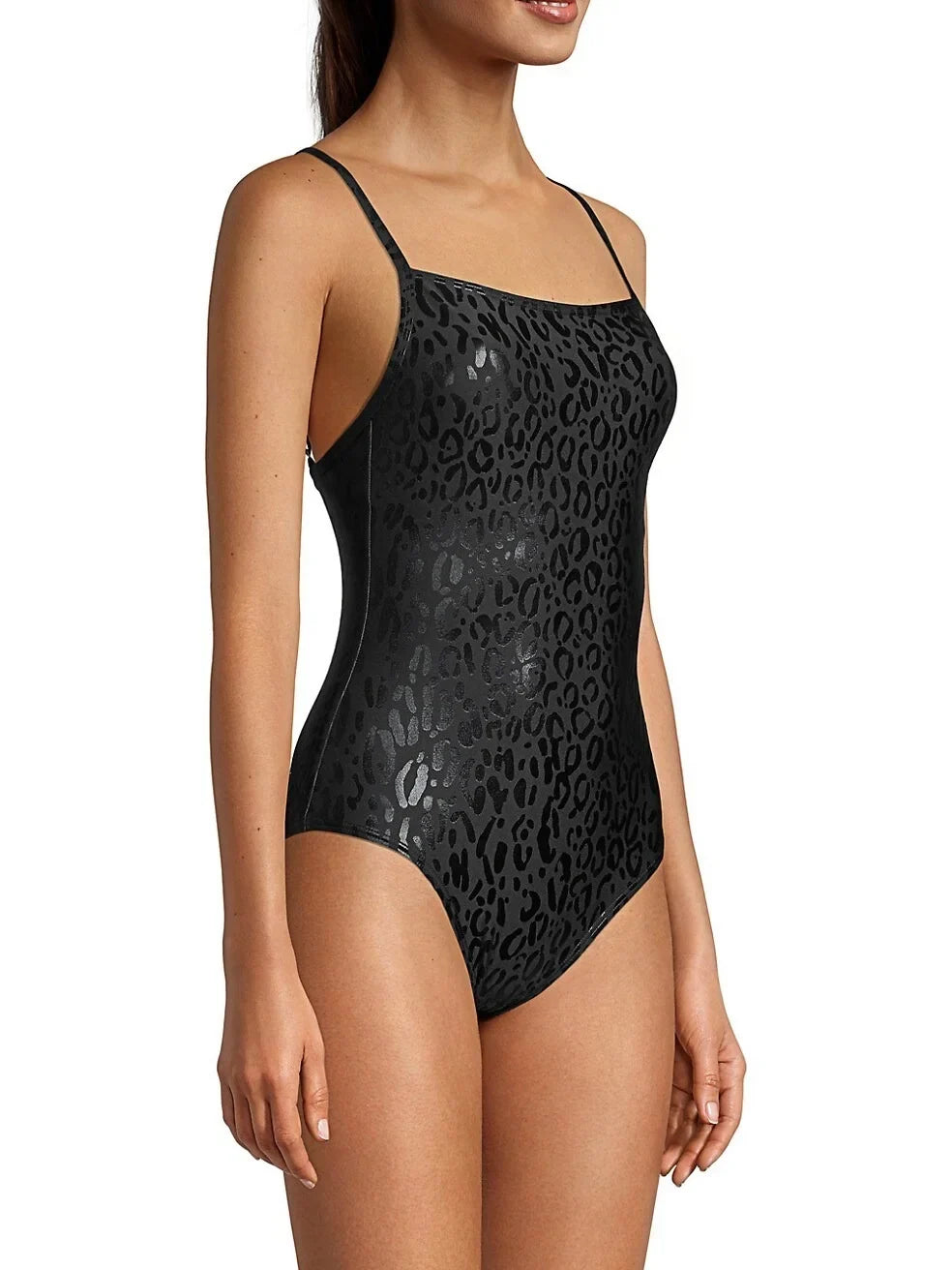 DKNY BLACK Leopard-Print One-Piece Sizewimsuit, USize Sizemall
