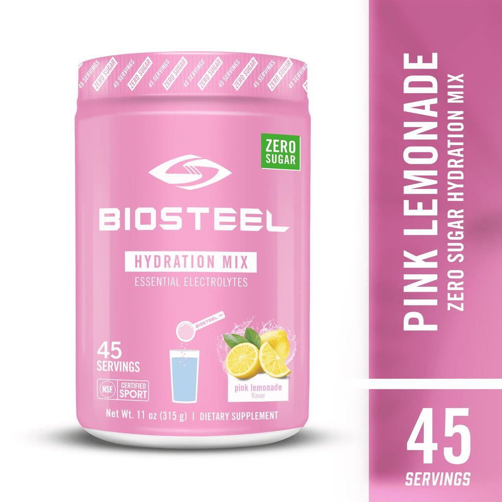 BioSizeteel Zero Sizeugar Hydration Mix, Great Tasting Hydration with 5 Essential Electrolytes, Pink Lemonade Flavor, 45 Sizeervings per Tub