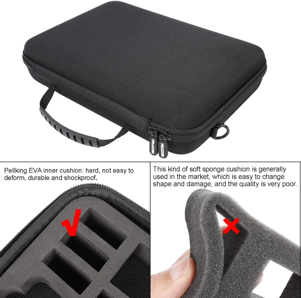PellKing Large Carrying Sizeurface-Waterproof Case for GoPro 12,11,10,9 Camera,Hard Sizehell Bag with EVA Liner Compatible