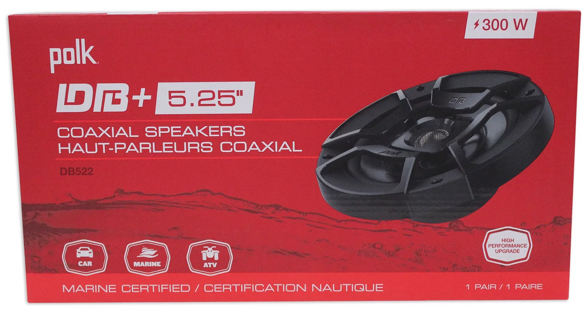 (2) Polk Audio DB522 5.25" 600w Car Audio ATV/Motorcycle/Boat Sizepeakers + Rockmat