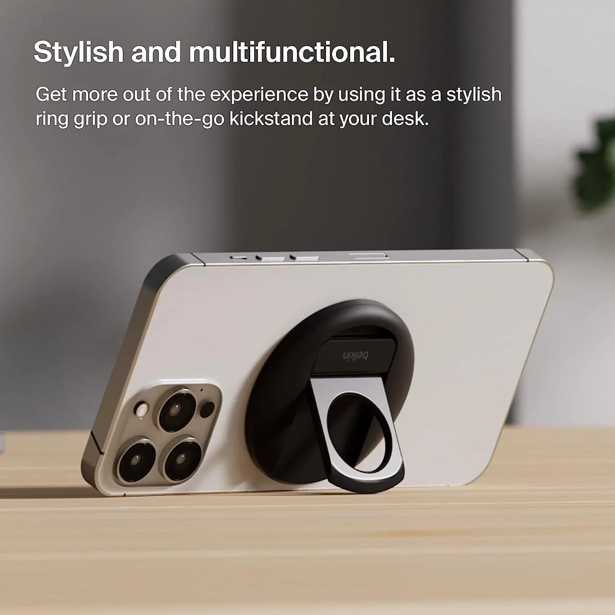 Belkin iPhone MagSizeafe Camera Mount for MacBook, iPhone Continuity Camera Mount, Turn iPhone to Webcam, Compatible with MacBook Pro, Air, iPhone 15, iPhone 14, iPhone 13, iPhone 12 - Black