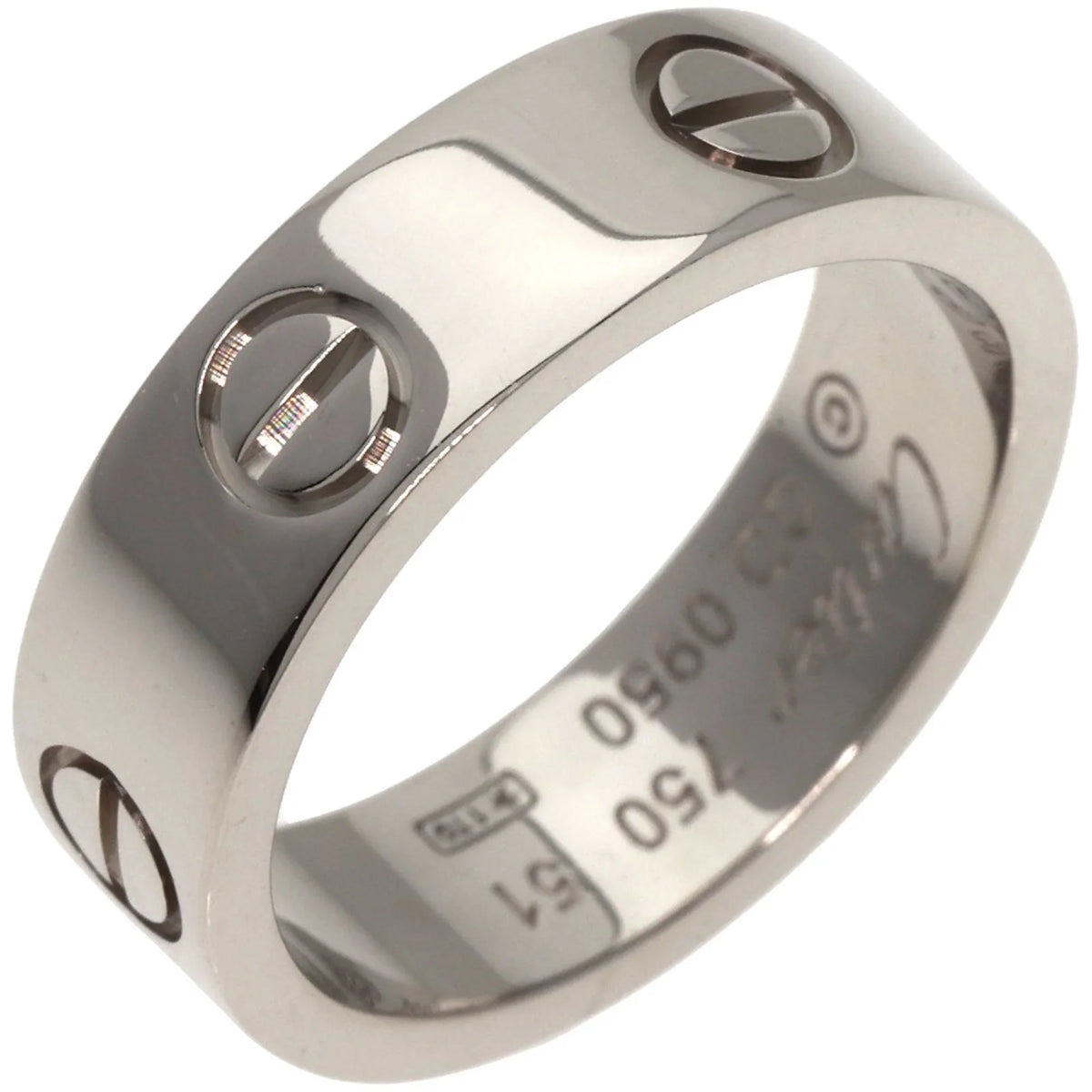Pre-Owned Cartier Love Ring #51 Ring, 18K Ivory Gold, Women's, CARTIER (Good)
