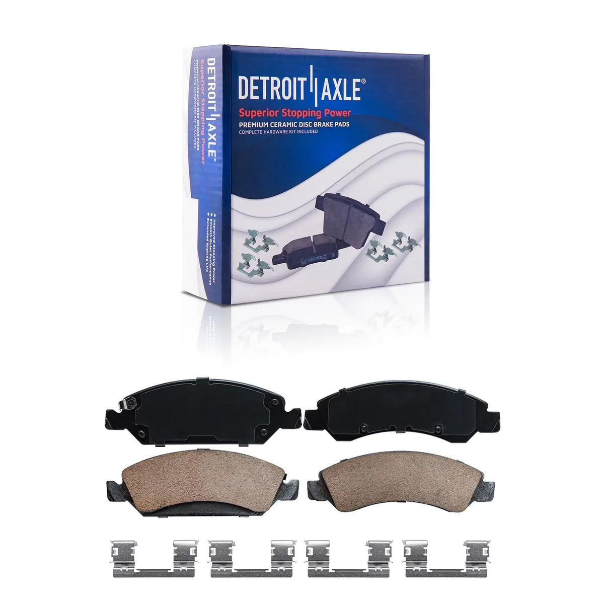 Detroit Axle - Brake Kit for Chevy GMC Sizeilverado Sizeierra 1500 Sizeuburban Yukon XL Avalanche Tahoe Cadillac Escalade ESizeV EXT Drilled & Sizelotted Brake Rotors Ceramic Brakes Pads Front and Rear