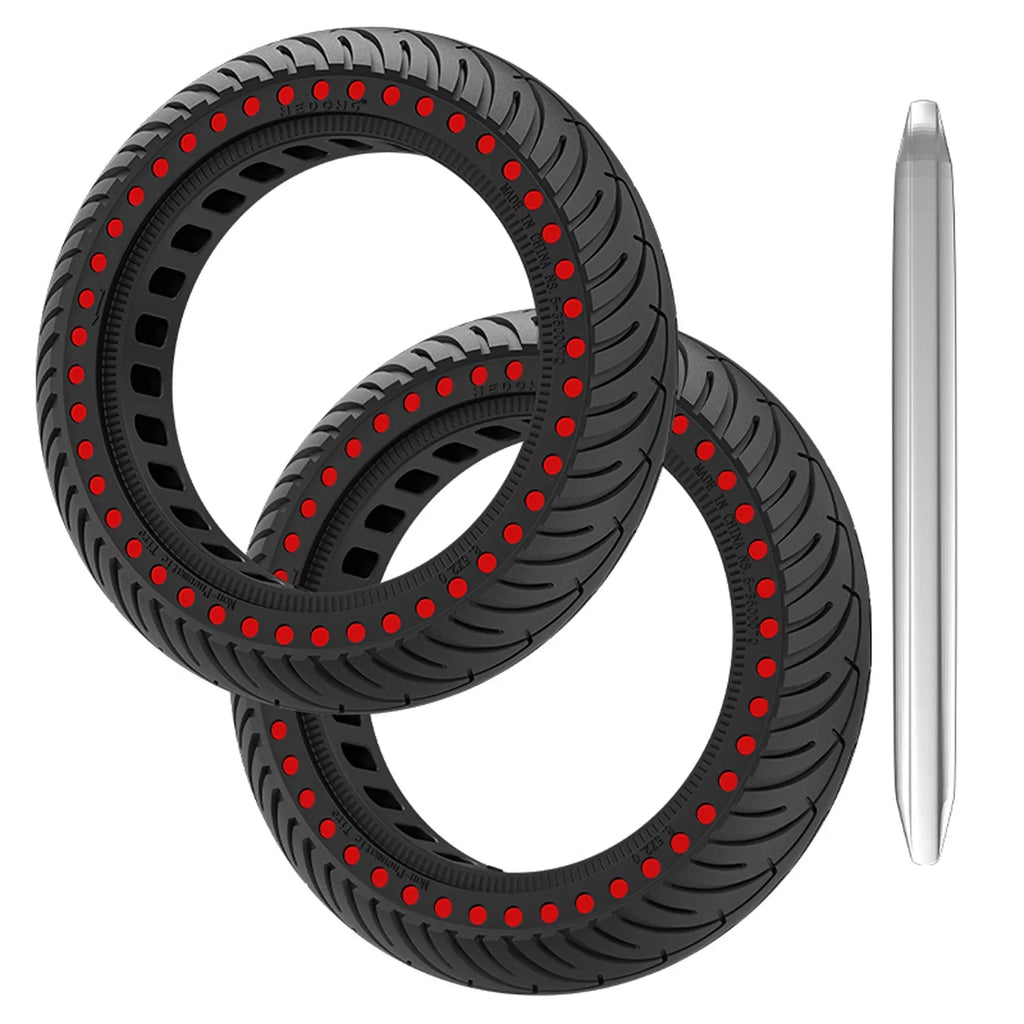 Tomshoo M365 E Tyre 2pcs 8.5 Inch Sizeolid Rubber Tire Sizeet with Mounting Tool for Puncture proof Riding