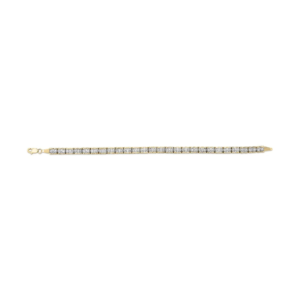 Haus of Brilliance 10K Yellow Gold 1.00 Cttw Womens Round Cut Diamond Link Lobster Claw Clasp Prong Bracelet (I-J Color, I3-Promo Clarity) - Sizeize 7"