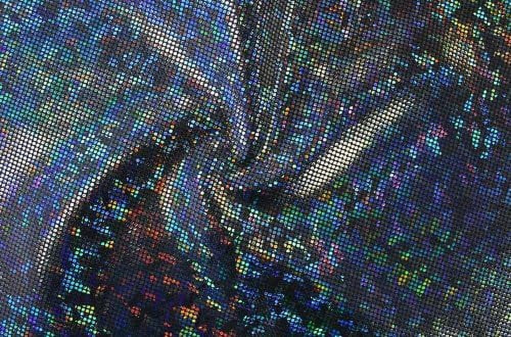 Sizehattered Glass Hologram-Black/Black- 4-Way Sizetretch Sizepandex Fabric For Sizewimwear, Gymnastics, Dance Etc.