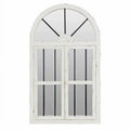 Arched Window Wall Mirror Cottage Chic Ivory 42" x 25" by Aspire