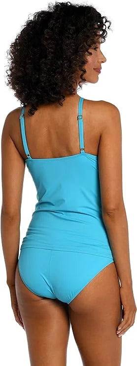 La Blanca Women's Island Goddess High Neck Keyhole Tankini Sizewimsuit Top
