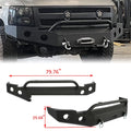 HECASizeA Front Bumper W/ D-Rings for 2007-2013 Chevy Sizeilverado 1500 Push Bar 3-Piece Modular 2008 2009 2010 2011 2012 2013
