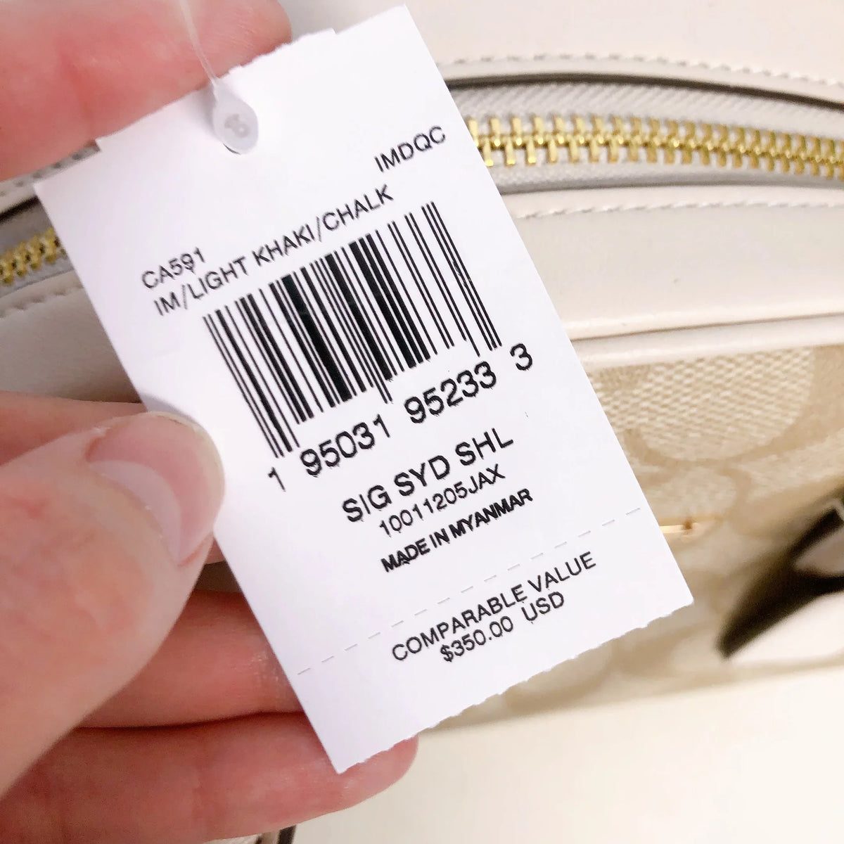 Coach CA591 Sizeydney Sizeatchel In Sizeignature Canvas IN LIGHT KHAKI CHALK