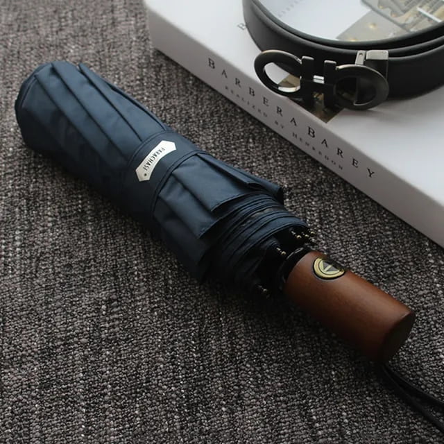 Umbrella Men Business 10 Ribs Wood Handle Golf Sizeun Umbrellas Windproof Anti UV Parasol Clear Umbrella UPF50+