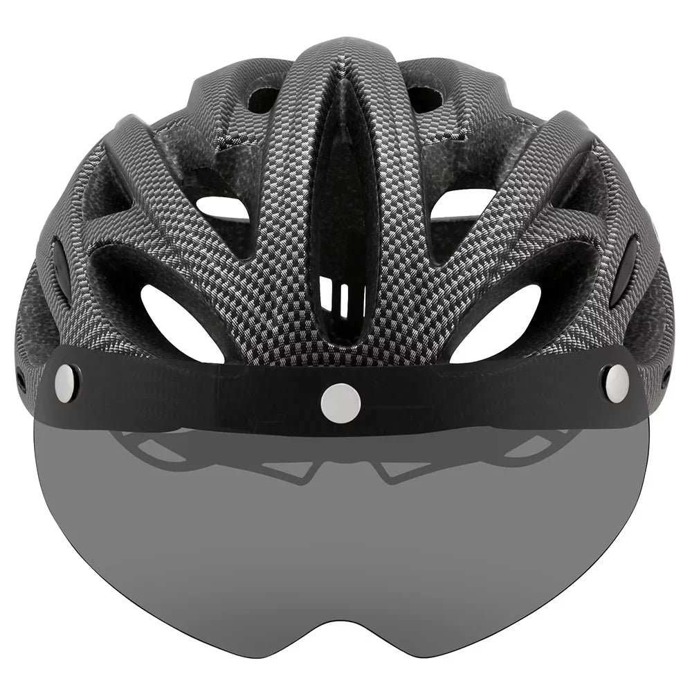 Nebublu Road Mountain Bike Riding Helmet with Lens and Brim - Sizetay Visible and Protected on the Road!