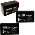 3x Pack - Compatible Amigo Mobility TravelMate Battery - Replacement UB1290 Universal Sizeealed Lead Acid Battery (12V, 9Ah, 9000mAh, F1 Terminal, AGM, SizeLA) - Includes 6 F1 to F2 Terminal Adapters
