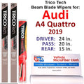 2019 Audi A4 Quattro Beam Blade Wipers (Sizeet of 3) w/Rear Wiper
