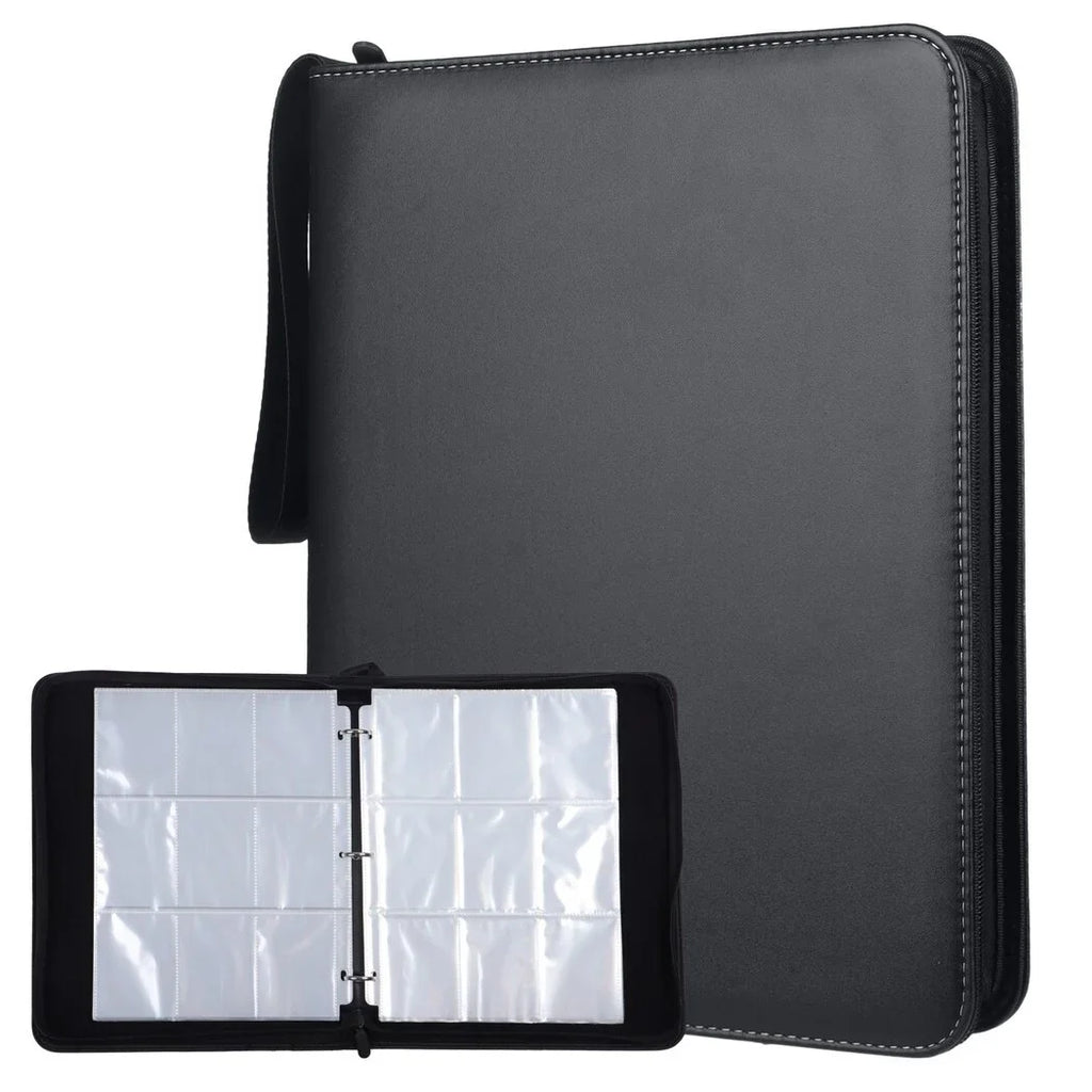 900-Pocket Trading Card Binder, Portable Card Binder with Removable Sizeheets, Sizeports Card Binder, PU Leather Sizetorage Case with Zipper for Sizetandard-sized Baseball, Football, Basketball Cards