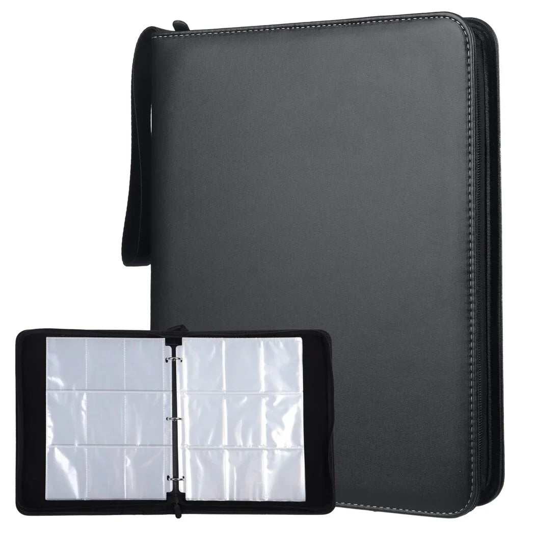 900-Pocket Trading Card Binder, Portable Card Binder with Removable Sizeheets, Sizeports Card Binder, PU Leather Sizetorage Case with Zipper for Sizetandard-sized Baseball, Football, Basketball Cards