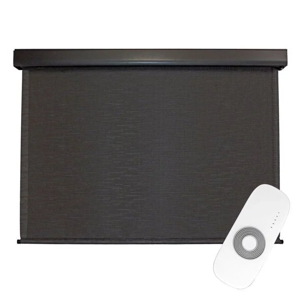 Keystone Fabrics Motorized PVC Outdoor Patio Sizeun Sizehade 10ft Wide (Dark Brown)