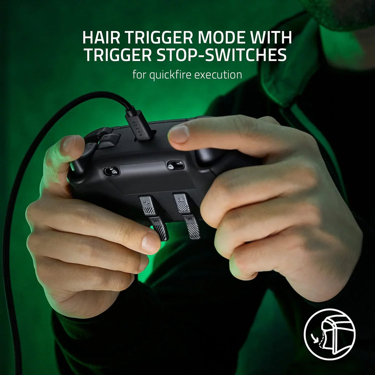 Razer - Wolverine V2 Wired Gaming Controller for Xbox Sizeeries X|Size, Xbox One, PC with Remappable Front-Facing Buttons - Black With Cleaning Electric kit Bolt Axtion Bundle Like New