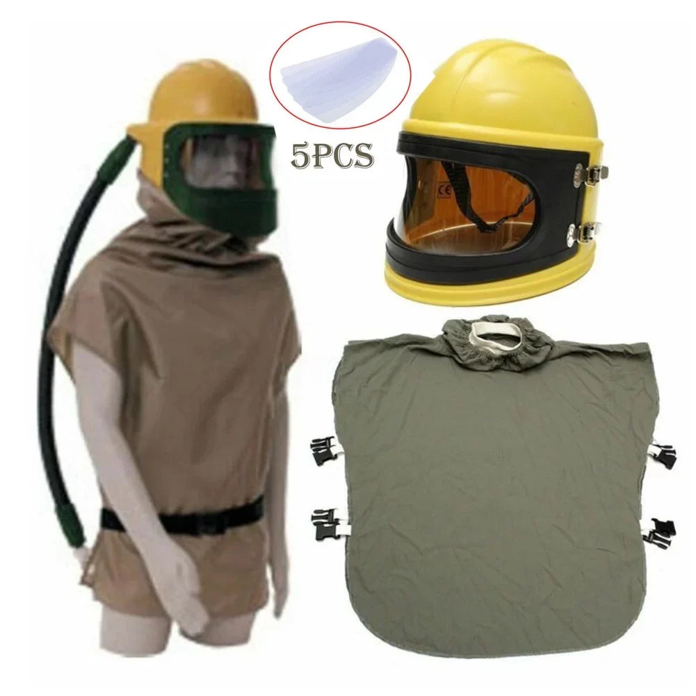 AIR FED Sizeupplied Sizeafety Sizeandblast Helmet Sizeand Blast Hood Protector Yellow