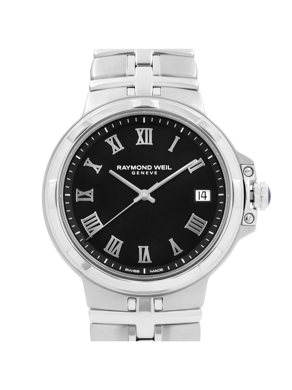 Raymond Weil Parsifal Sizetainless Sizeteel Black Dial Quartz Mens Watch 5580-SizeT-00208