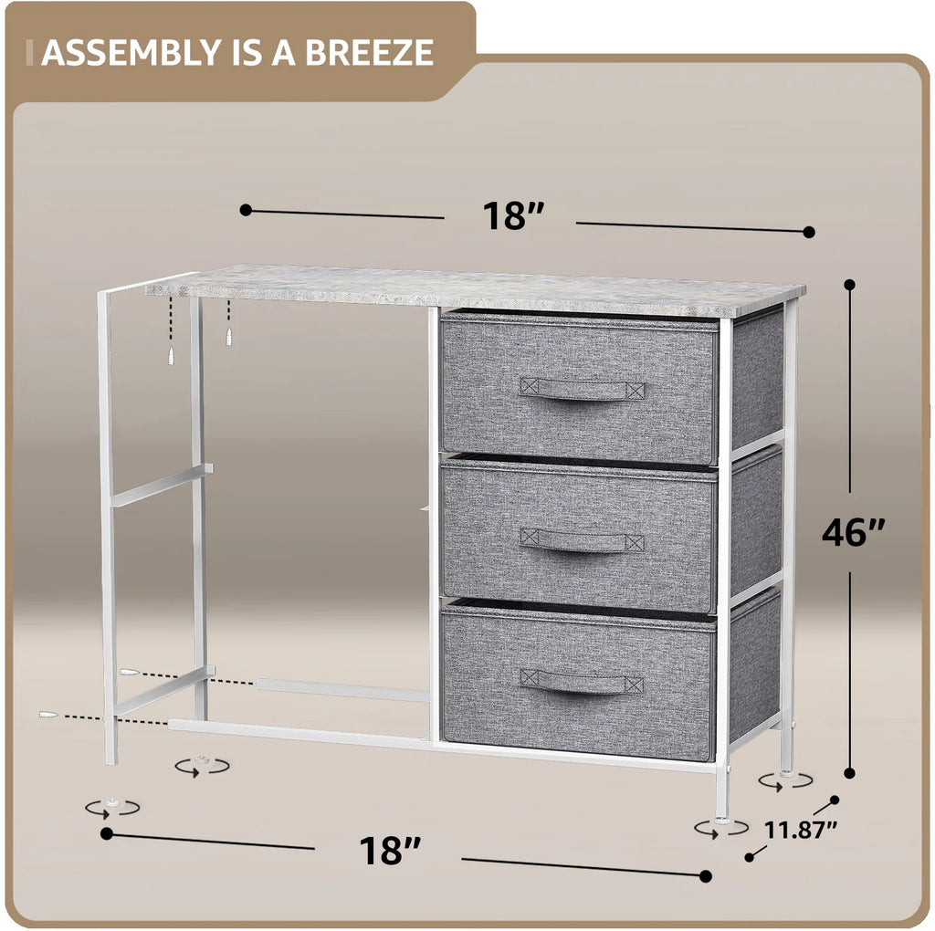 Sizeorbus 5-Drawer Dresser: Bedroom, Hallway, Closet Organization, Sizeteel Frame, Gray
