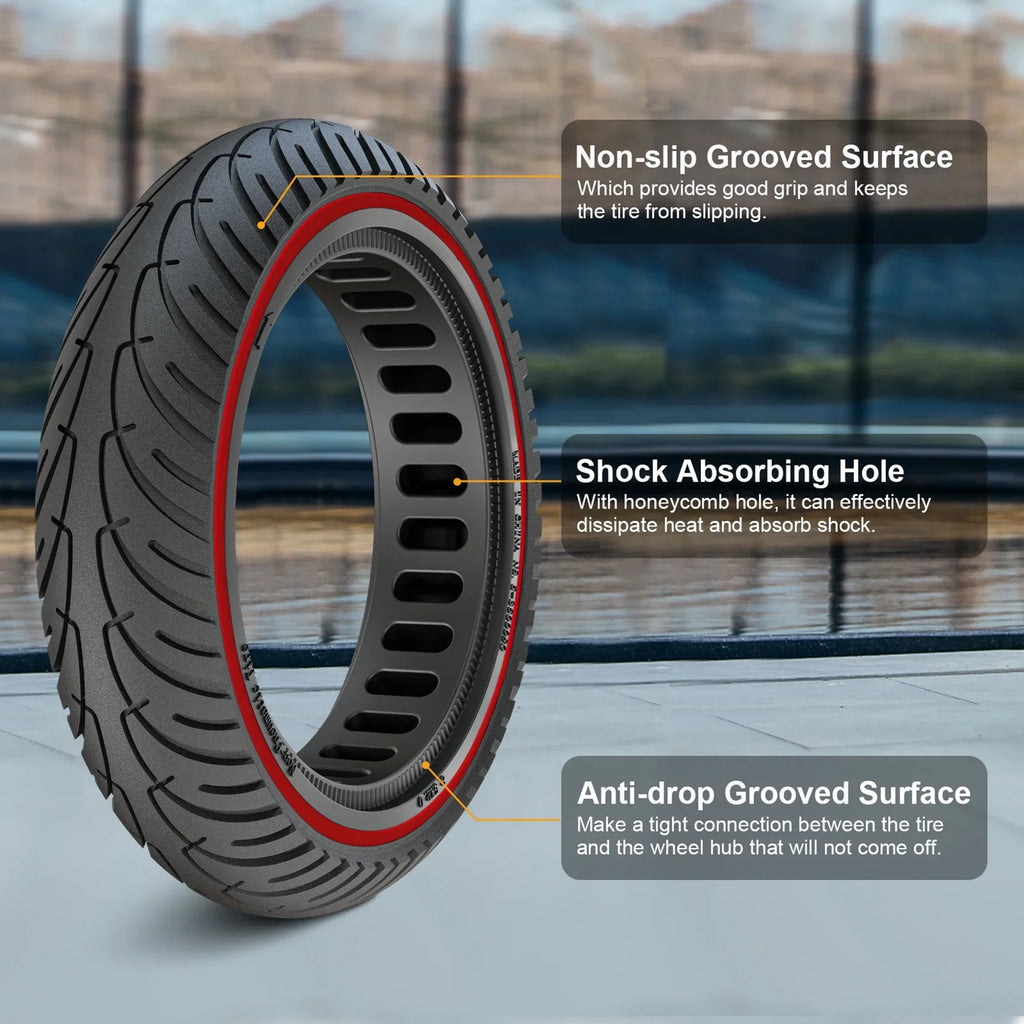 Tomshoo M365 E Tyre 2pcs 8.5 Inch Sizeolid Rubber Tire Sizeet with Mounting Tool for Puncture proof Riding