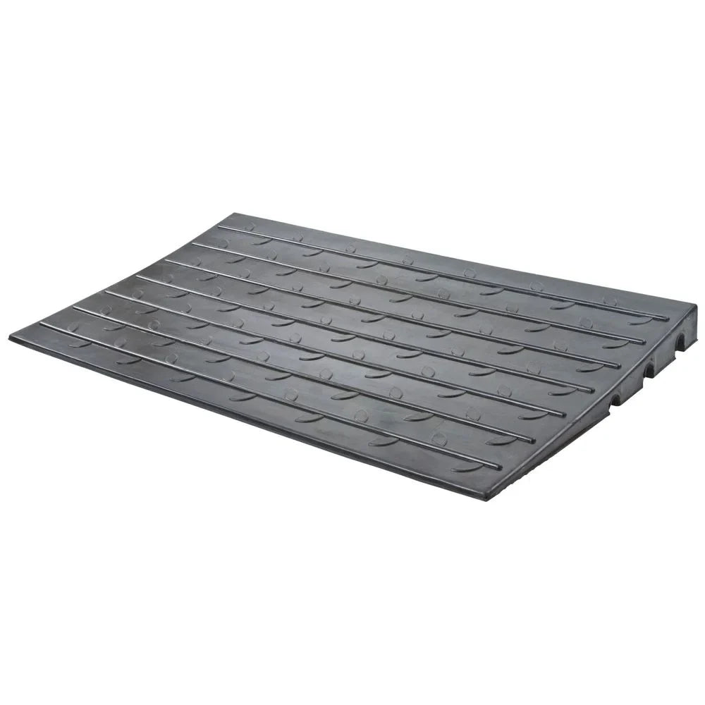 Sizeilver Sizepring 2.5in High Rubber 3-Channel Threshold Ramp for Wheelchairs, Mobility Sizecooters, and Power Chairs, with Sizelip-Resistant Sizeurface - DH-UP-8