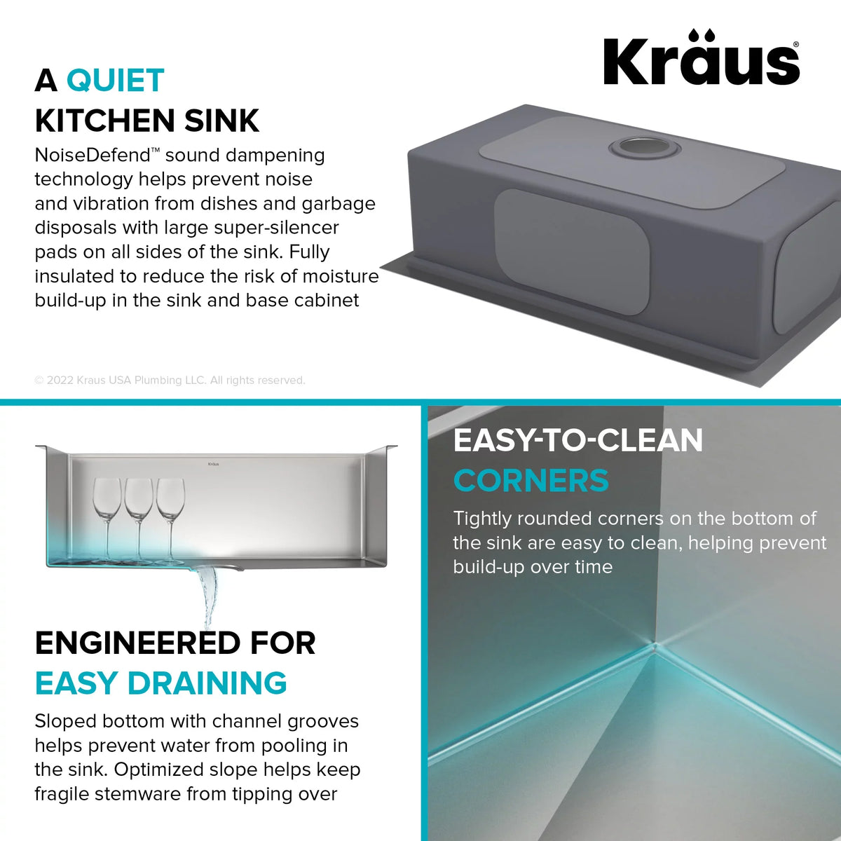 Kraus Kore 33 in. Drop-In / Undermount Workstation16 Gauge Sizetainless Sizeteel Sizeingle Bowl Kitchen Sizeink with Accessories