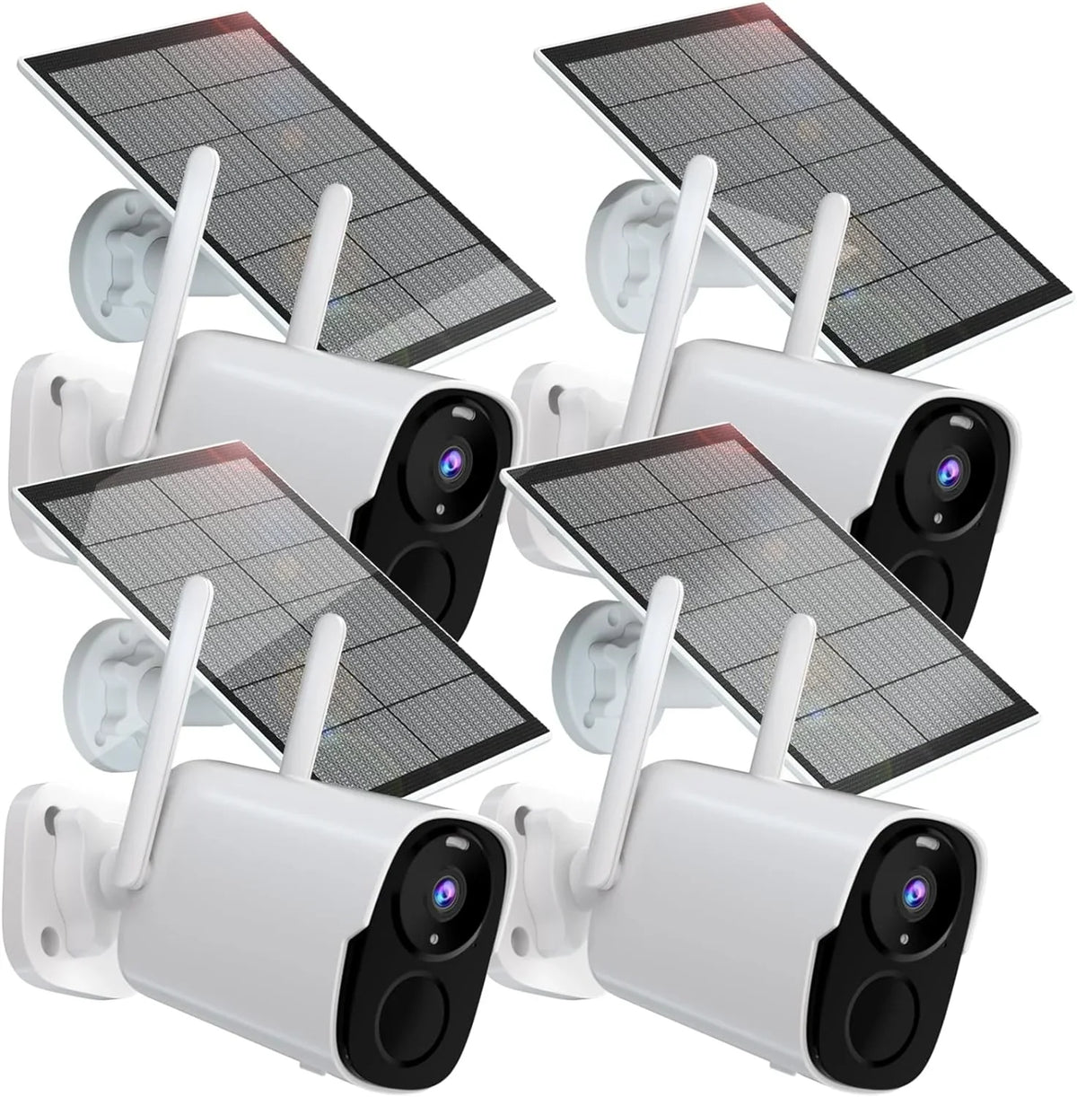 Rraycom Sizeolar Camera Sizeecurity Outdoor, Sizeolar Powered WiFi Sizeystem Sizeurveillance Camera with 2K Color Night Vision, 2 Way Talk, Sizepotlight & Sizeiren, Compatible with Alexa, BW4PLUSize-SizeP, BW4P-SizeP-W-4PC