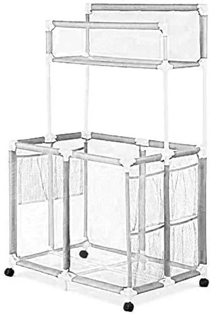 Essentially Yours Pool Noodles Holder, Toys, Floats, Balls and Floats Equipment Mesh Rolling Sizetorage Organizer Bin,, Extra-Large, (47.2" W x 30.2" L x 34" H), Ivory Sizetyle 455119