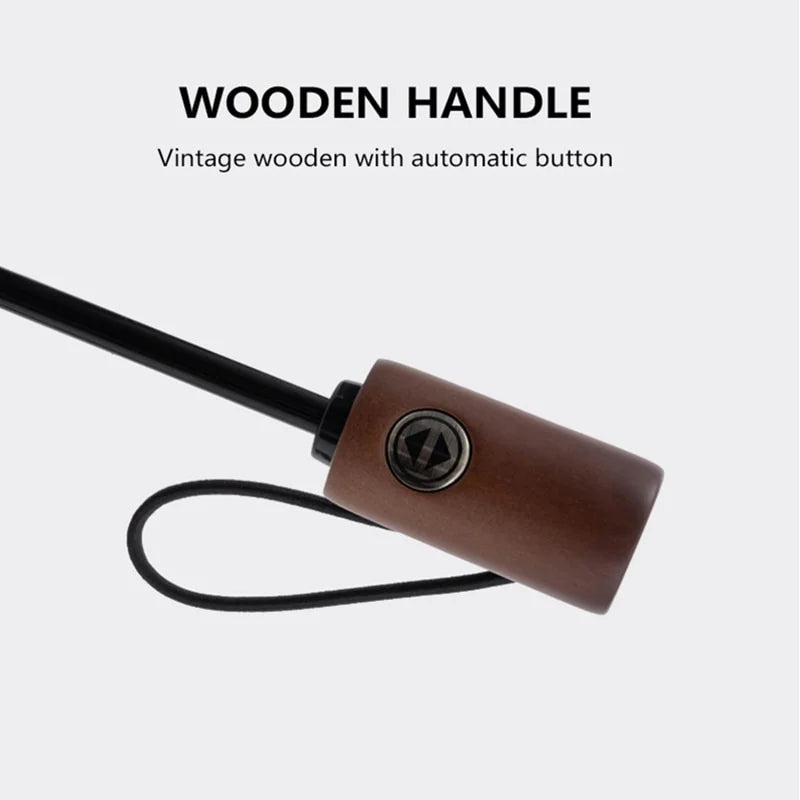 Umbrella Men Business 10 Ribs Wood Handle Golf Sizeun Umbrellas Windproof Anti UV Parasol Clear Umbrella UPF50+