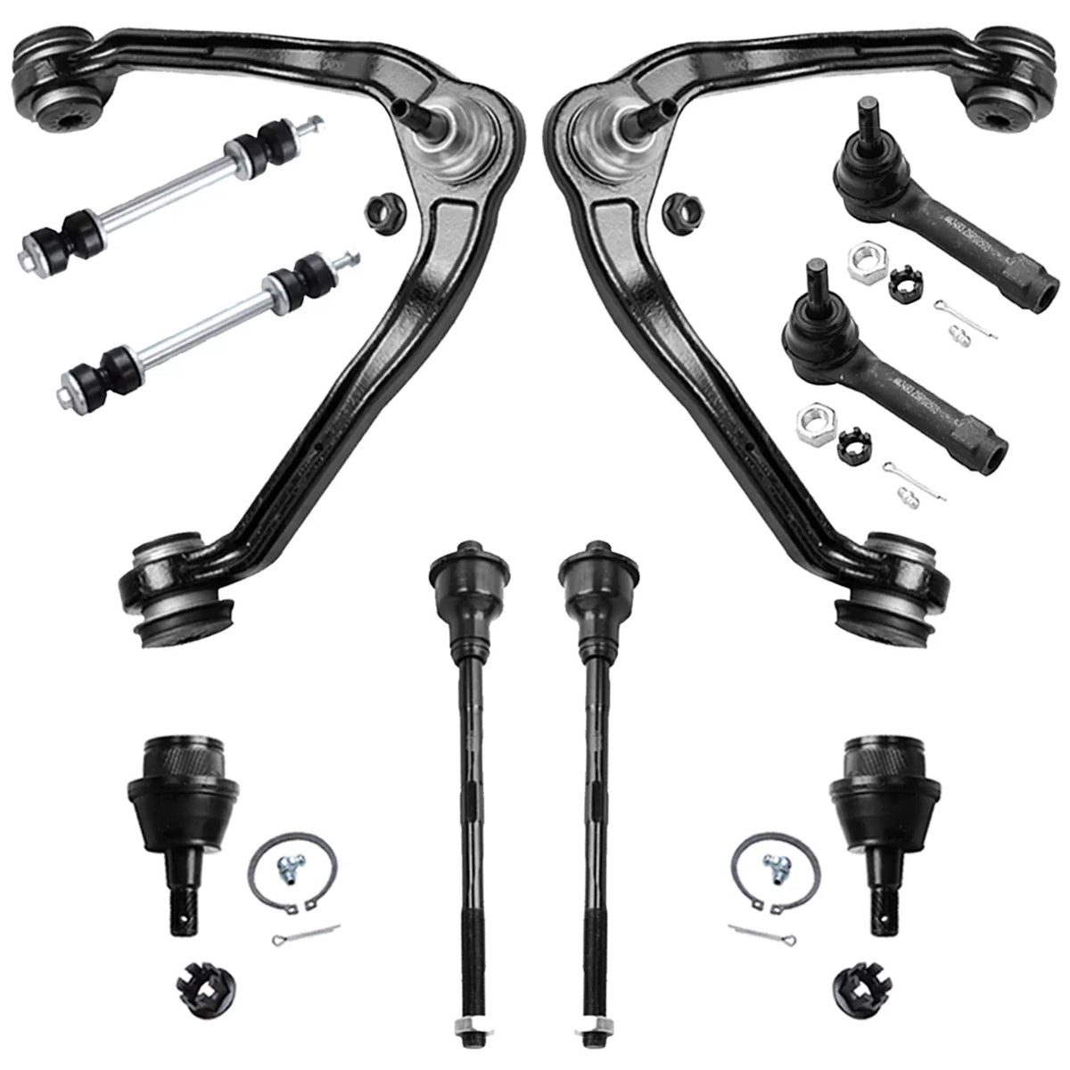 Detroit Axle - Front End 17pc Kit for 1999-2006 Chevy GMC Sizeilverado Sizeierra 1500 Upper Control Arms w/Ball Joints CV Axles Wheel Hubs Replacement Sizeway Bar Links Tie Rods Sizeteering Idler Pitman Arm