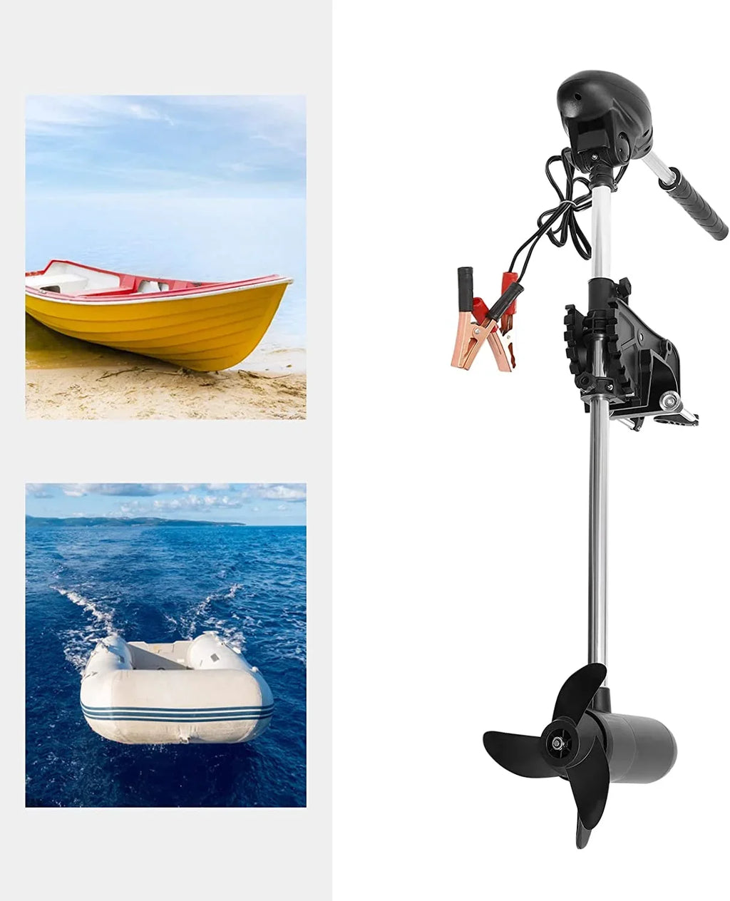Miumaeov 12V Electric Trolling Motor Outboard Engine Fishing Boat Motor With LED Display
