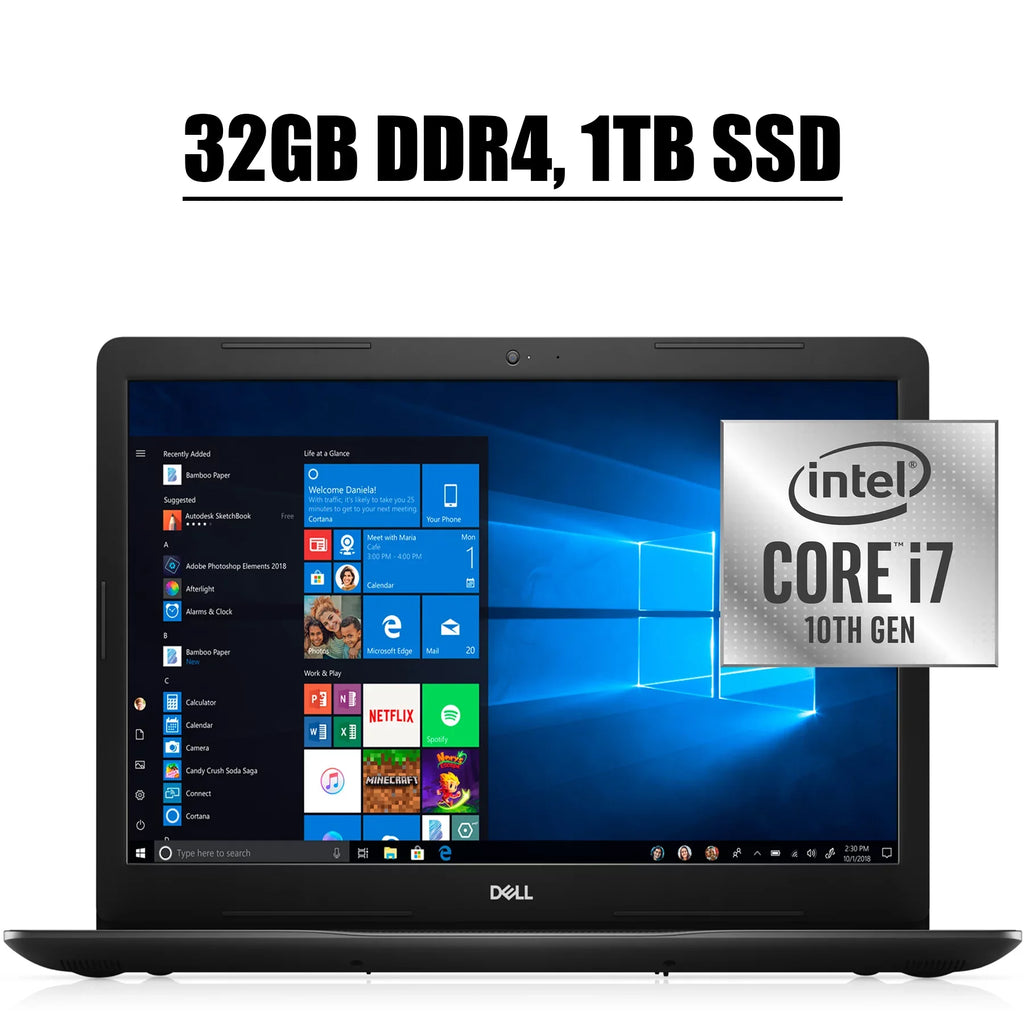 Dell Inspiron 17 3000 3793 2020 Premium Laptop Computer I 17.3 inch Full HD WLED Display I 10th Gen Intel Quad-Core i7-1065G7 I 32GB DDR4 1TB SizeSizeD I WiFi HDMI USizeB-C Win 10
