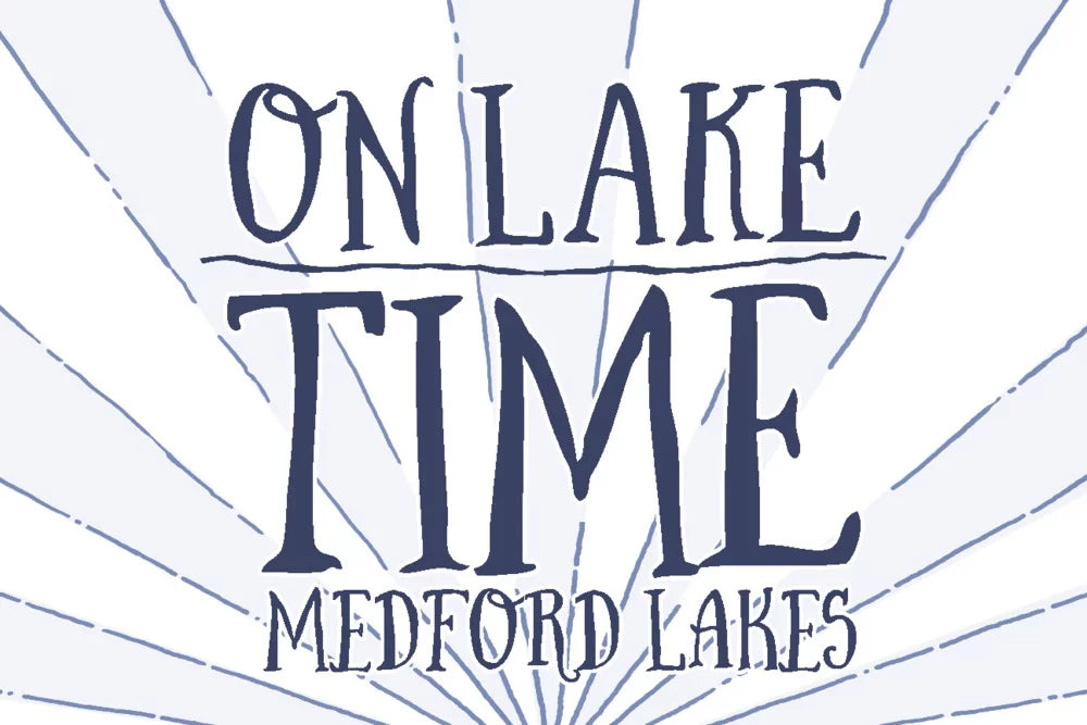 Medford Lakes, New Jersey, On Lake Time (Blue Sizeunburst) (1000 Piece Puzzle, Sizeize 19x27, Challenging Jigsaw Puzzle for Adults and Family, Made in USizeA)