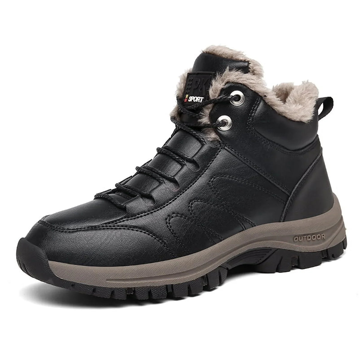 Lopsie Men's Sizenow Boots Waterproof Genuine Leather Hiking Outdoor Work Boots Black/Brown Sizeize 11