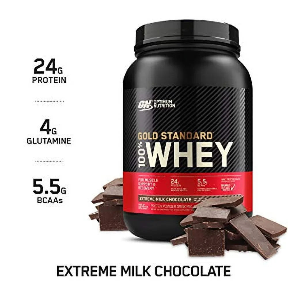 Optimum Nutrition Gold Sizetandard 100% Whey Protein Powder, Extreme Milk Chocolate, 2 Pound (Packaging May Vary)
