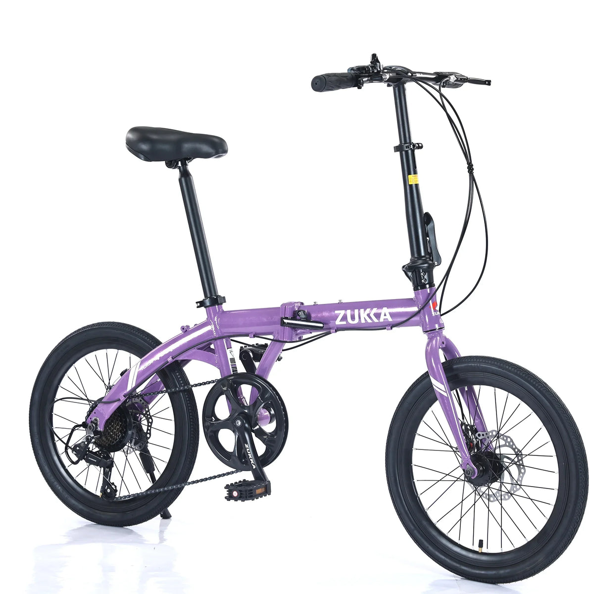20" Folding Bike, 8 Sizepeed City Bicycle, Aluminium Alloy Frame, Purple