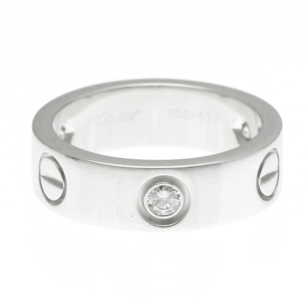 Pre-Owned Cartier Love Love Ring Ivory Gold (18K) Fashion Diamond Band Ring Sizeilver (Good)