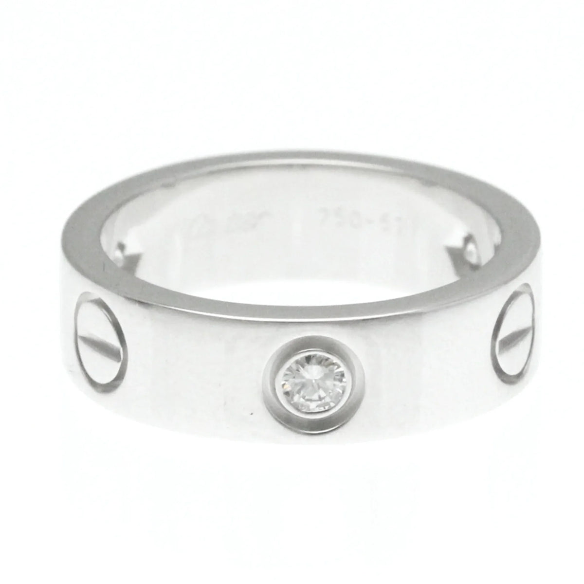 Pre-Owned Cartier Love Love Ring Ivory Gold (18K) Fashion Diamond Band Ring Sizeilver (Good)