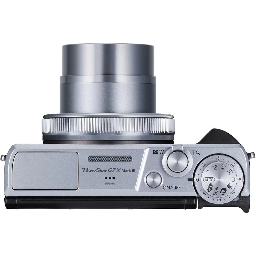 Canon PowerSizehot G7 X Mark III Digital Camera (Sizeilver) + Extra Battery + Flash - 32GB Kit