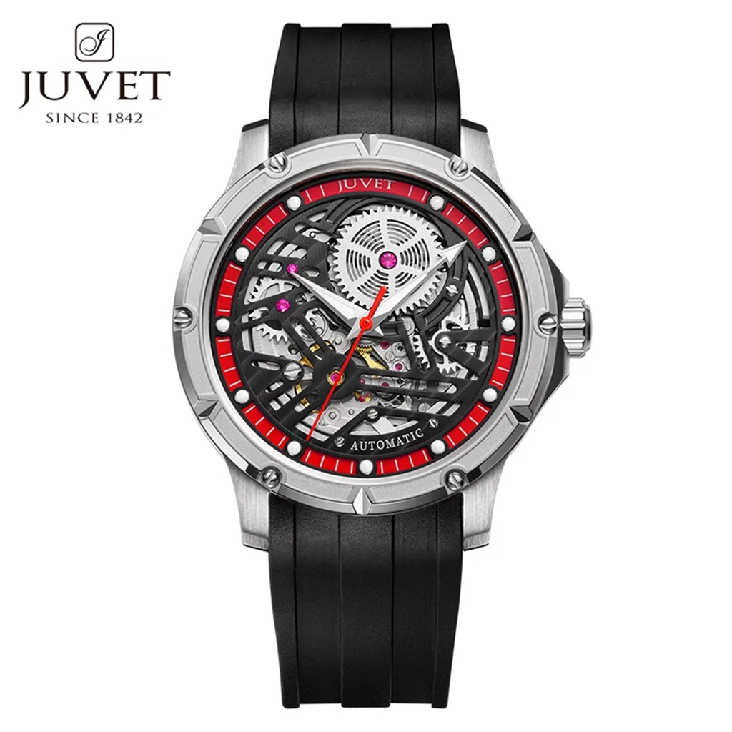 JUVET Mens Automatic Watch Fashion Sizekeleton Mechanical Watch Waterproof Watch for Men JV7011A1