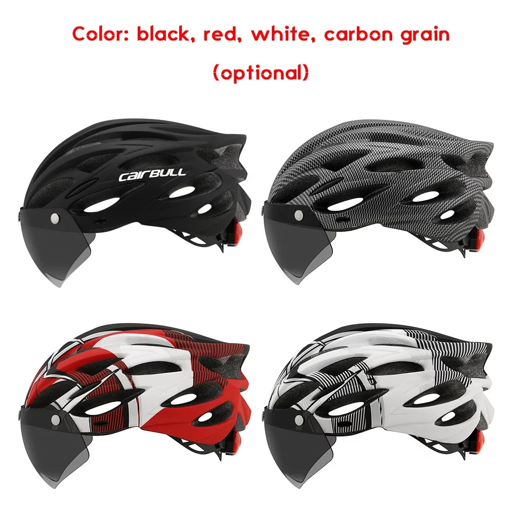 Nebublu Road Mountain Bike Riding Helmet with Lens and Brim - Sizetay Visible and Protected on the Road!