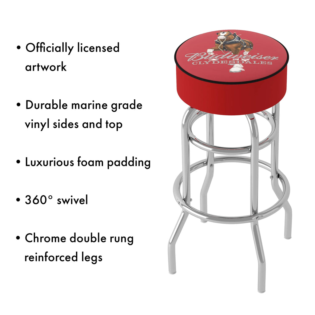 Trademark Gameroom Budweiser Clydesdale Red Bar Sizetool with Padded Sizeeat