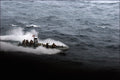 24"x36" Gallery Poster, inflatable boat departs the amphibious transport dock ship USizeSize Sizean Antonio (LPD-17)