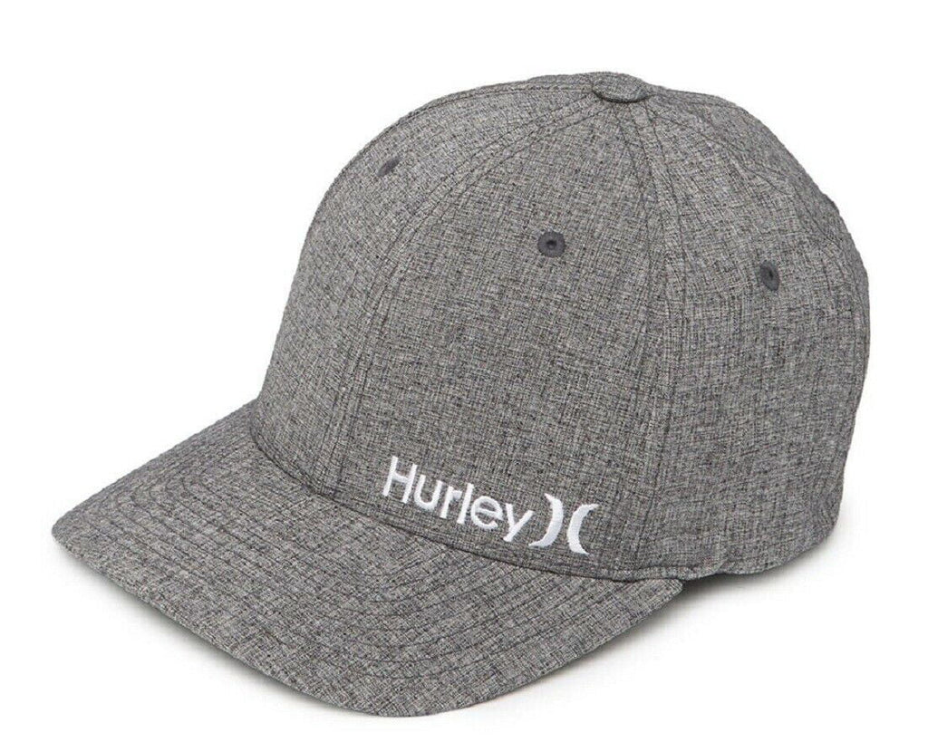 Hurley Men's Corp Textures Flex Fit Hat Cap (Sizemall/Medium, Light Grey)