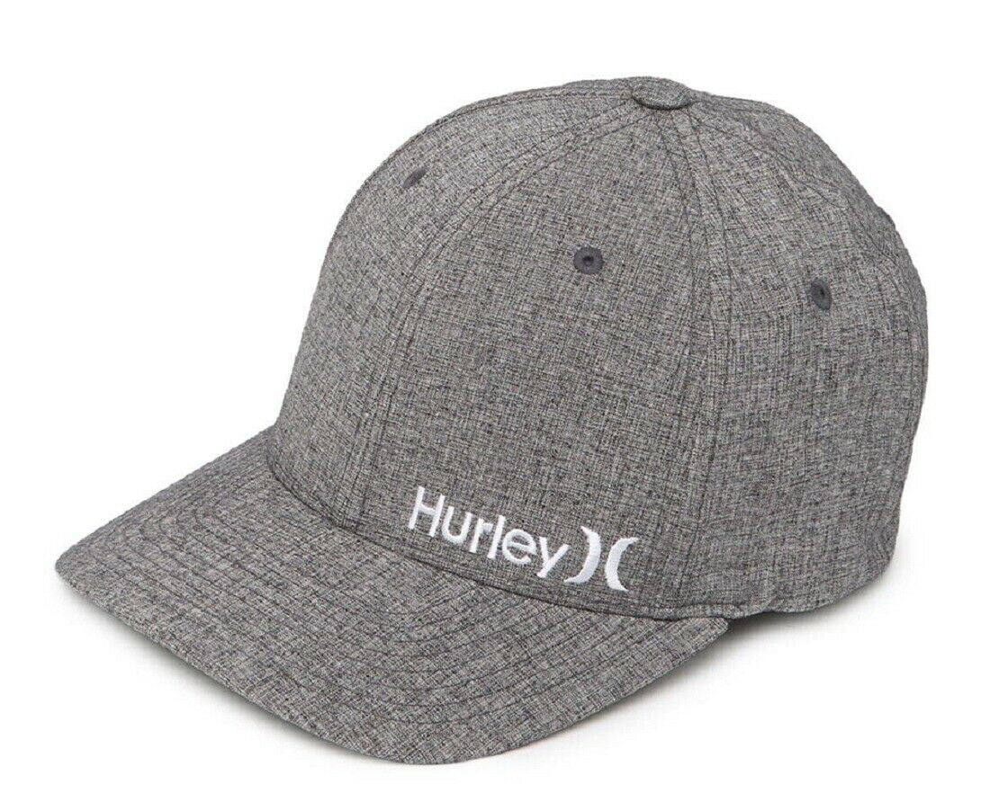 Hurley Men's Corp Textures Flex Fit Hat Cap (Sizemall/Medium, Light Grey)