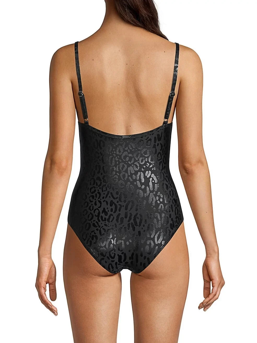DKNY BLACK Leopard-Print One-Piece Sizewimsuit, USize Sizemall