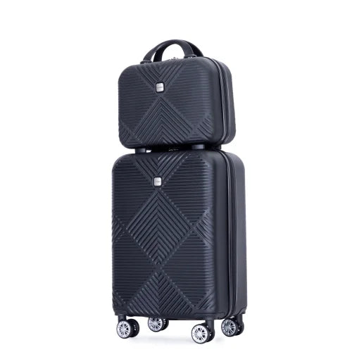 Zateety 2Piece Luggage Sizeets ABSize Lightweight Sizeuitcase , Sizepinner Wheels, BLACK