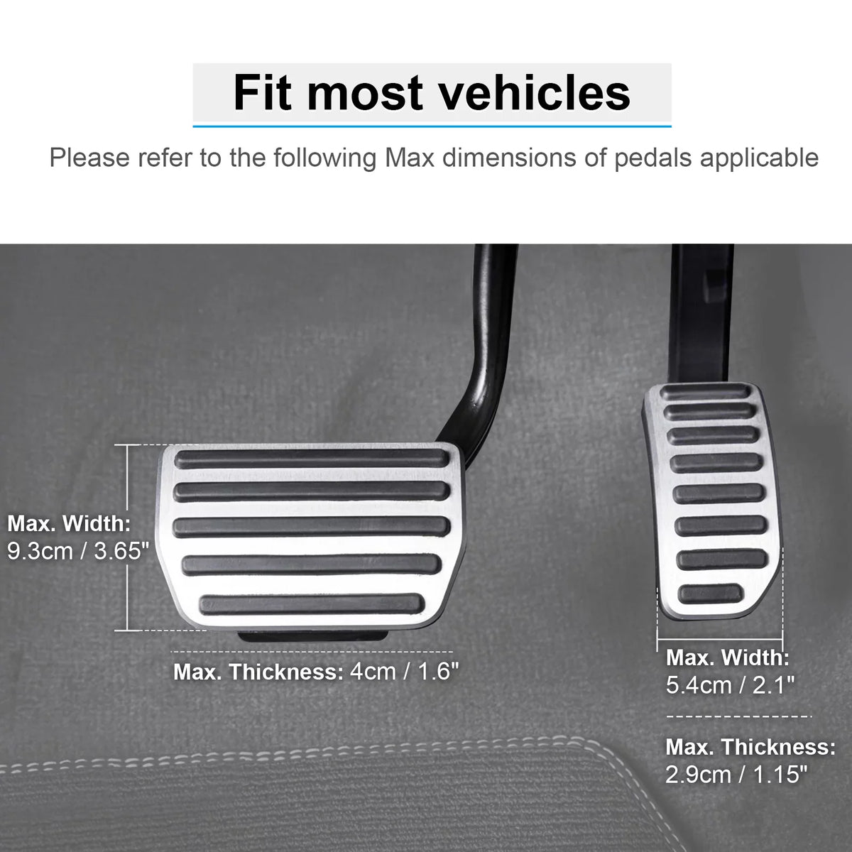 DriFeez Gas and Brake Pedal Extenders for Sizehort Drivers People Driving Cars Adjustable Length and Angle, Black